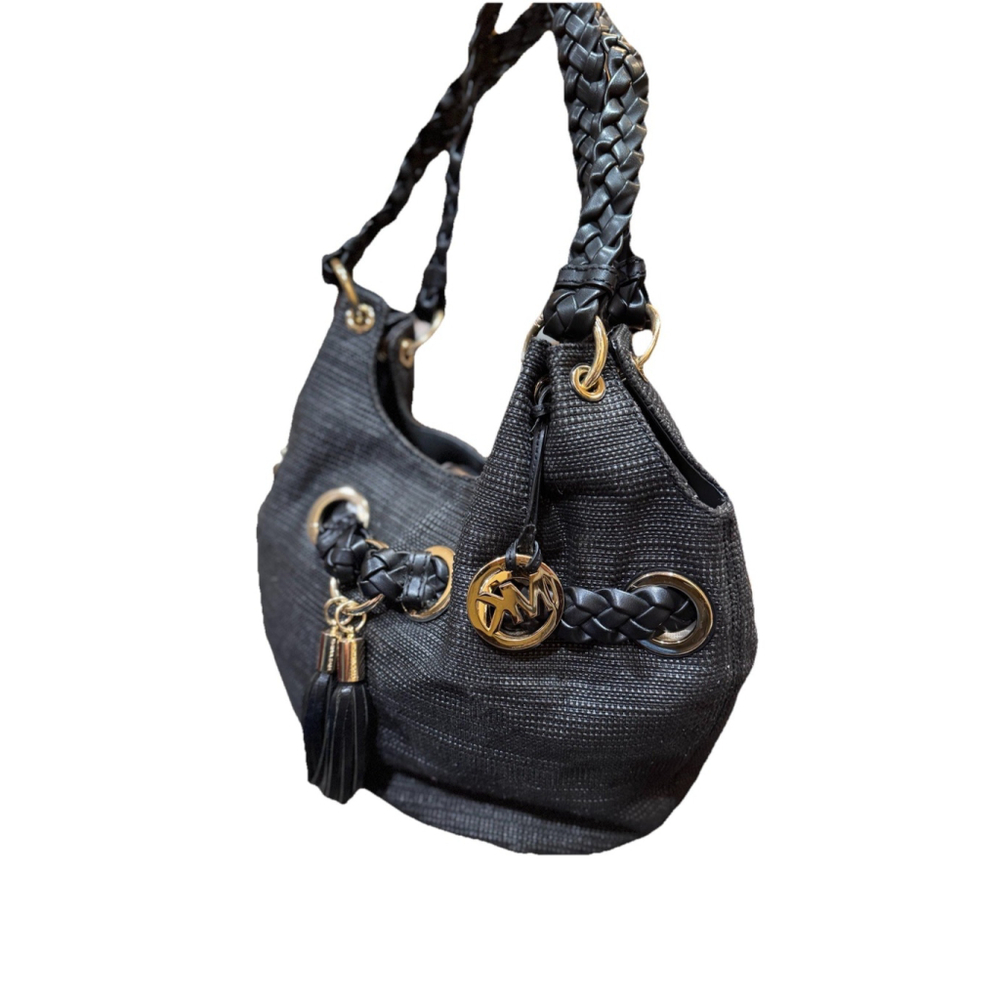 Michael Kors Camden Large Straw Tote Trimmed In Leather - Picture 3 of 15